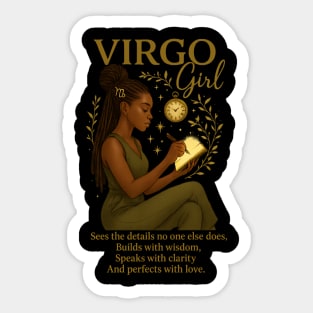 Virgo Girl – Focused Black Woman Sticker